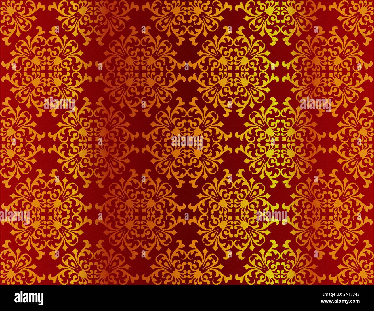 Seamless wallpaper with classic gold floral pattern Stock Photo