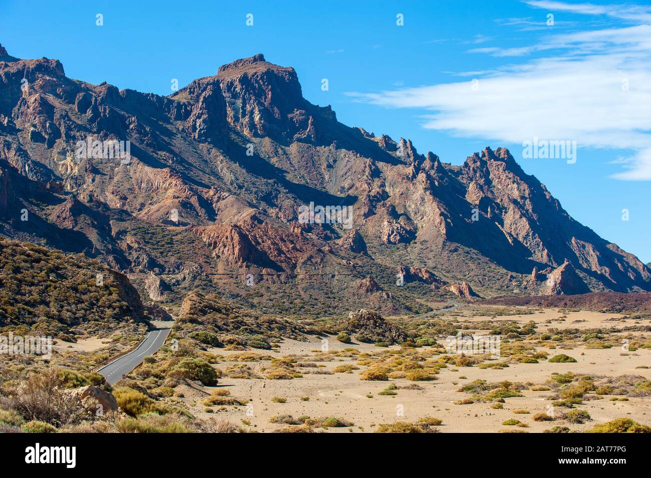 Teide national park on Canary Island Tenerife is the most popular destination for tourists. Stock Photo