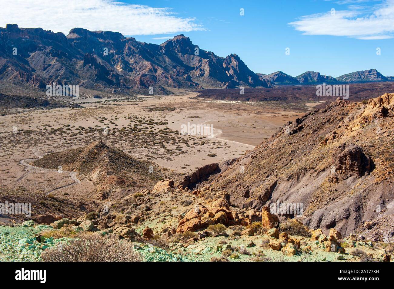 Teide national park on Canary Island Tenerife is the most popular destination for tourists. Stock Photo