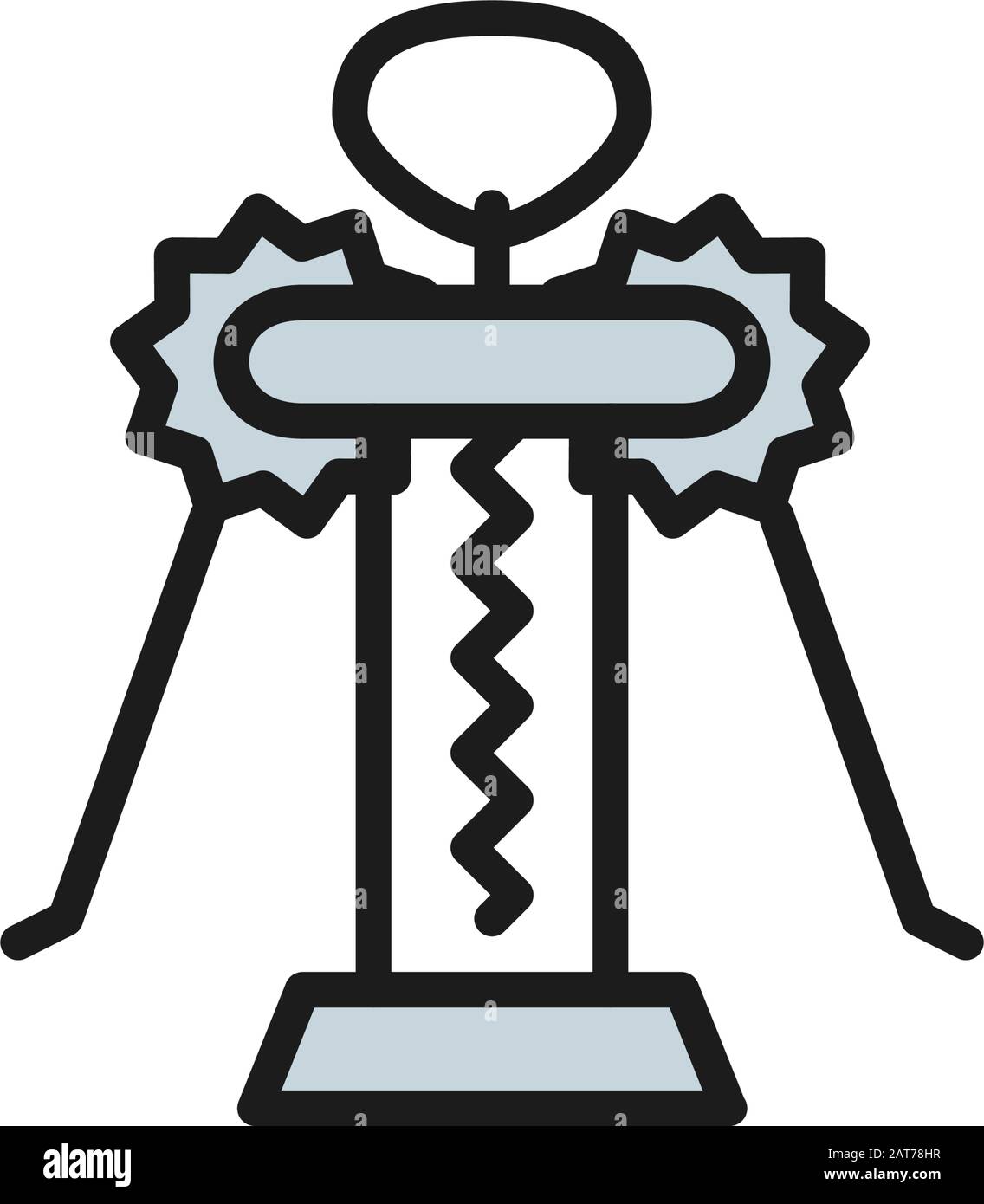 Vector corkscrew butterfly flat color line icon. Stock Vector
