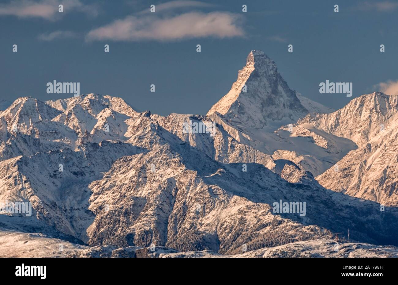 Walliser Alpen mit Matterhorn / Valais alps with matterhorn mountain Stock Photo
