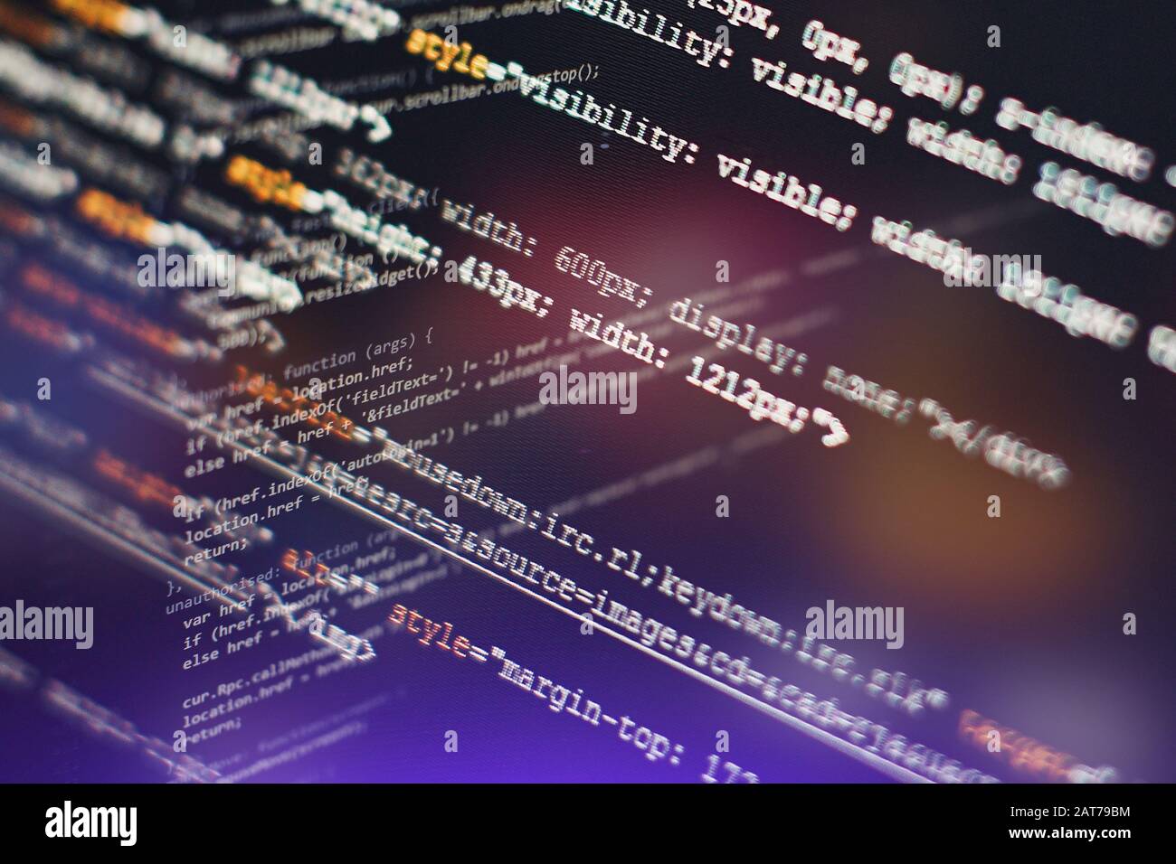 Programming source code HTML for Website development Stock Photo - Alamy
