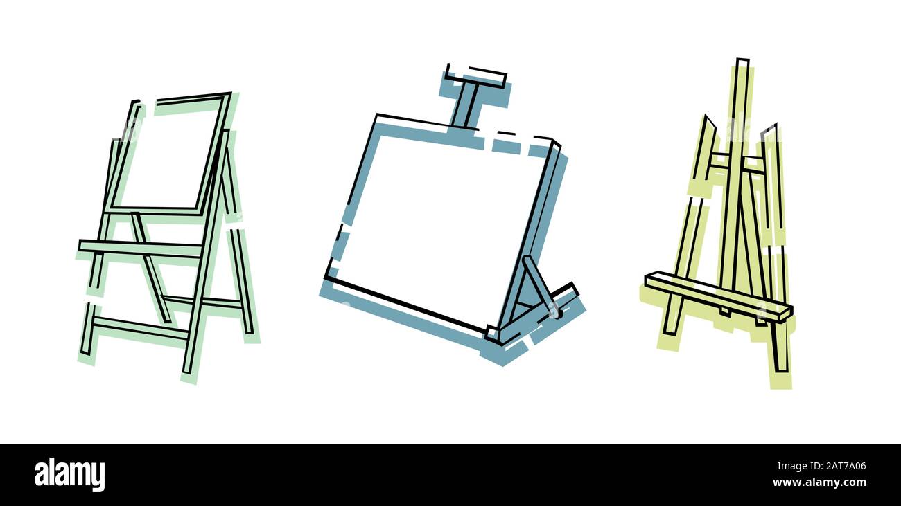 Art supplies. Easel. Stand for the picture. Oil painting. Desktop easel