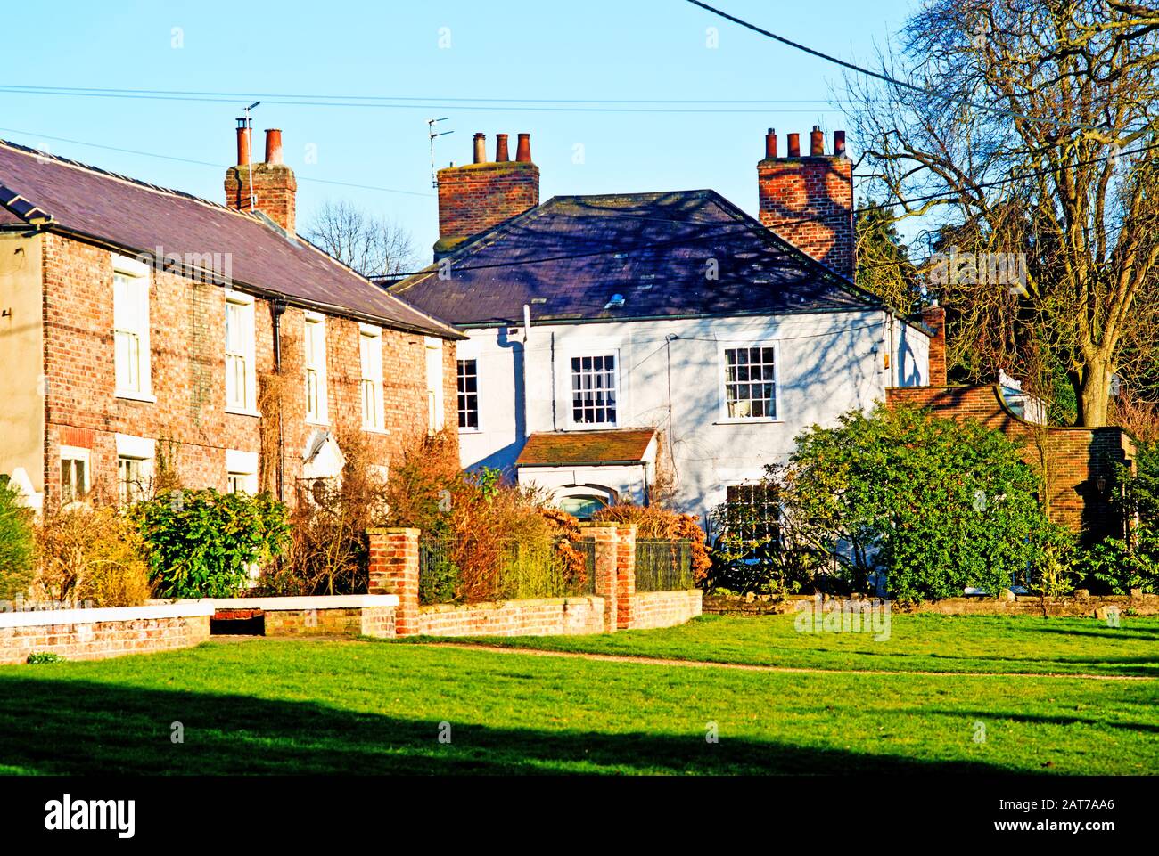 country Houses, Osbaldwick Village, York, England Stock Photo