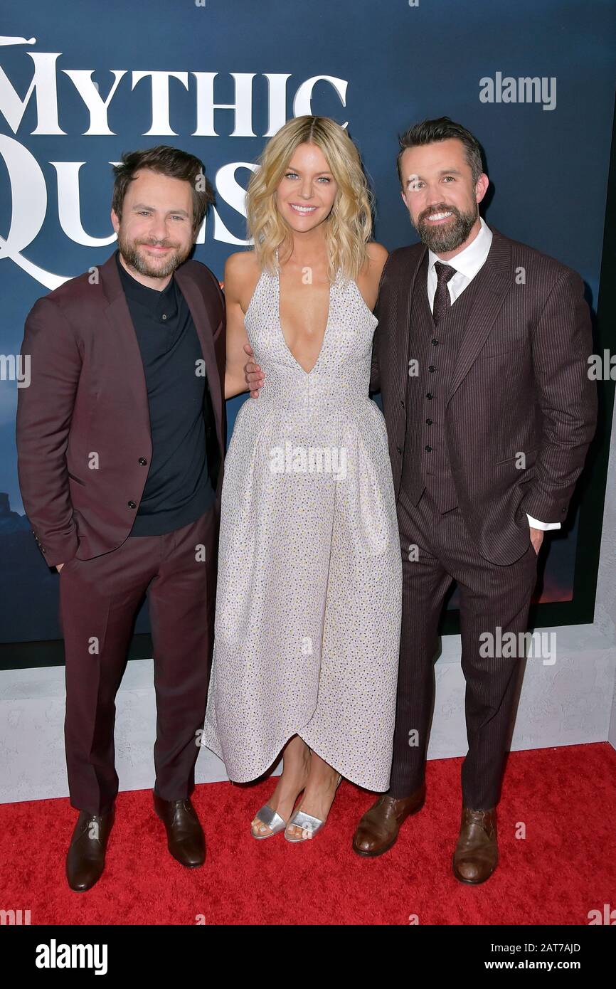 Charlie Day, Kaitlin Olson and Rob McElhenney at the premiere of the