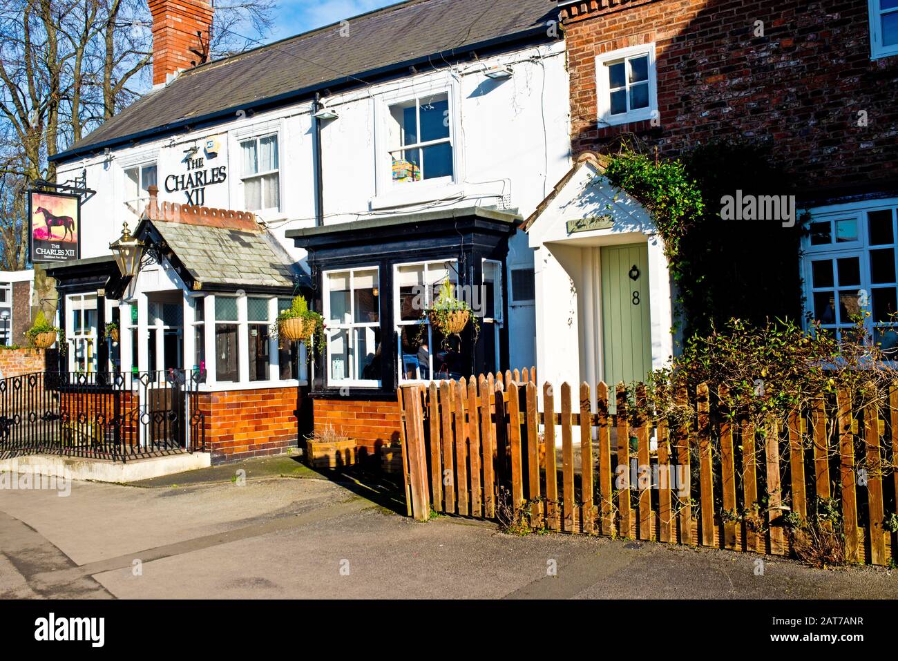 The Charles X11 Pub, Heslington Village, York, England Stock Photo