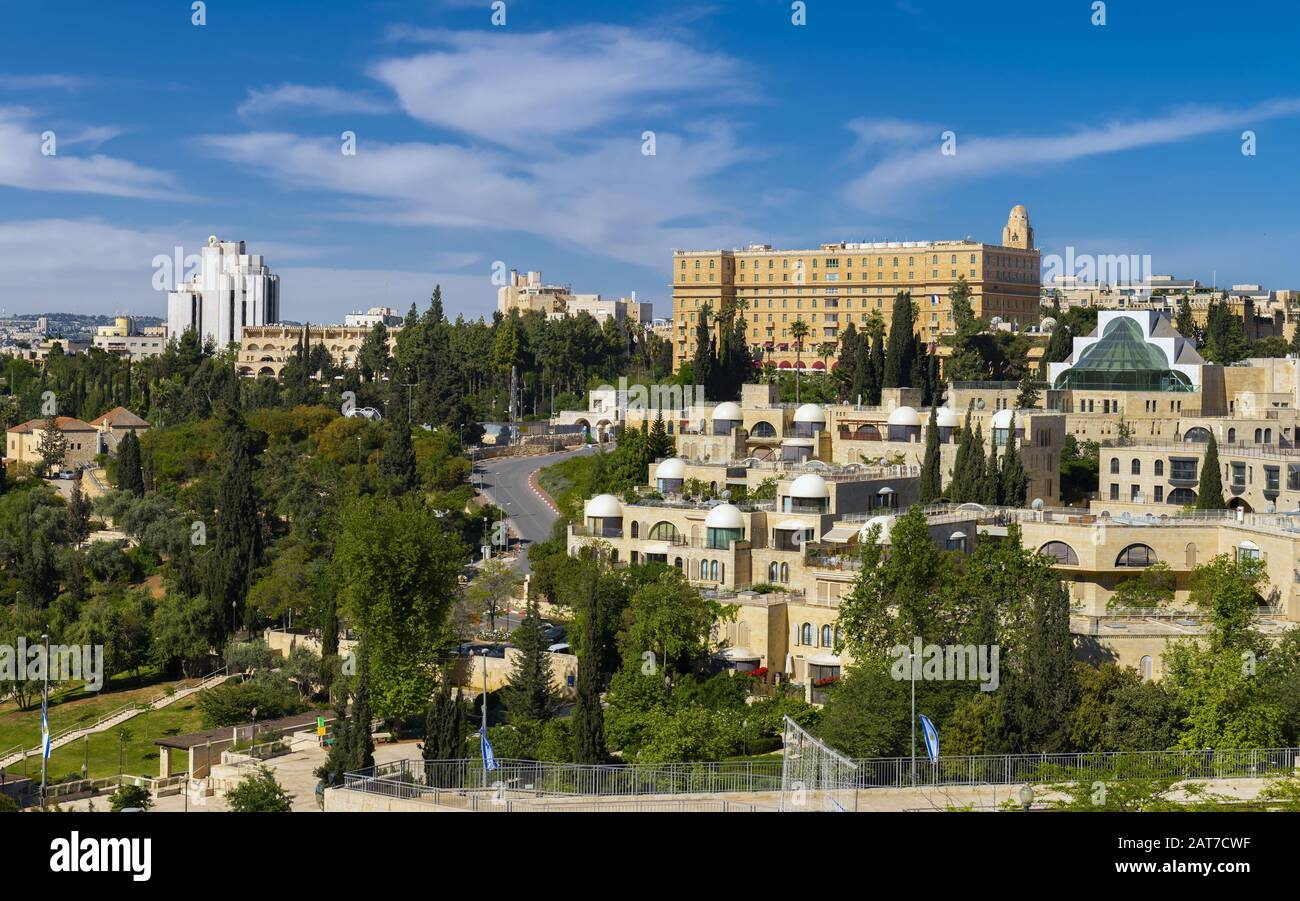 West Jerusalem development in morning sunshine Stock Photo