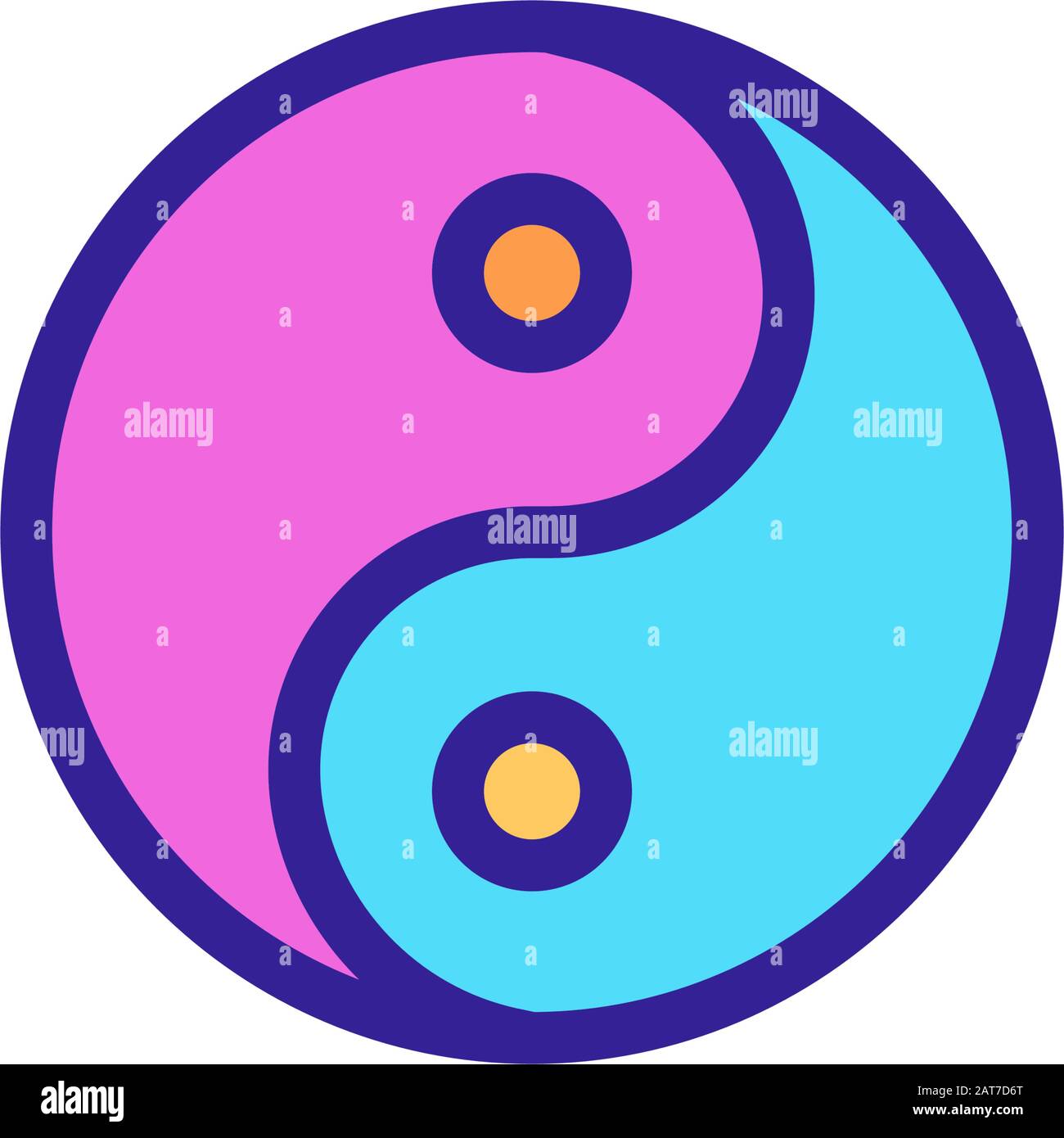 Yin yang icon vector. Isolated contour symbol illustration Stock Vector ...