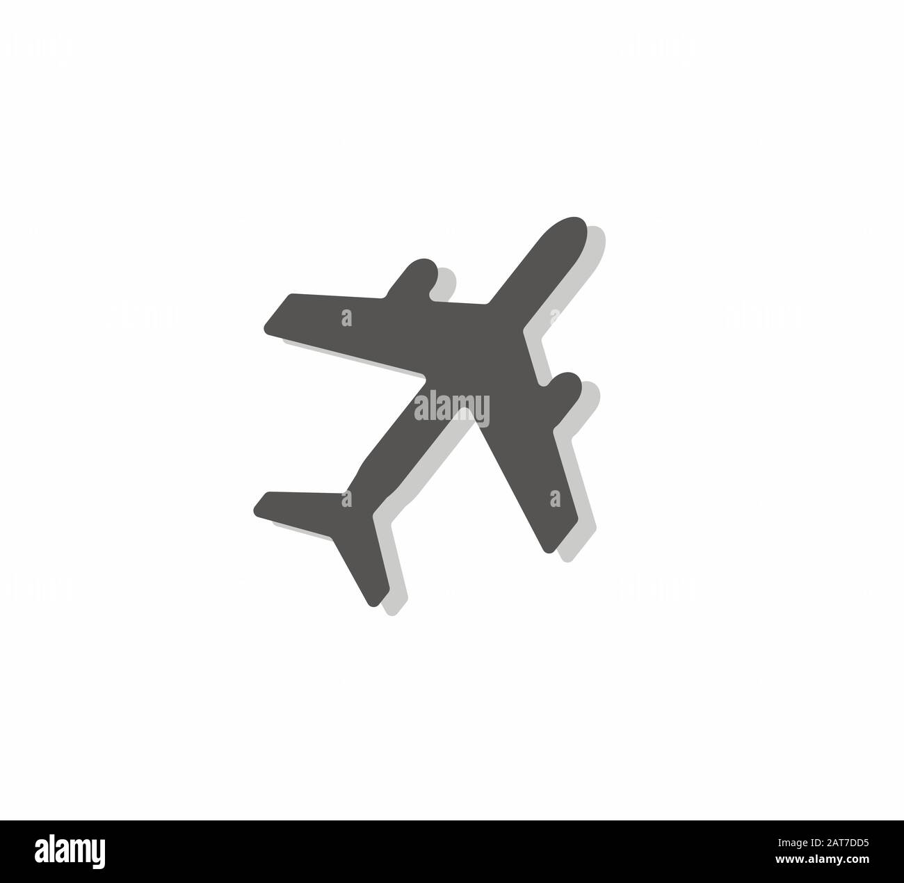 Vector plane icon and plane contour isolated close-up. Aviation logo Stock Vector