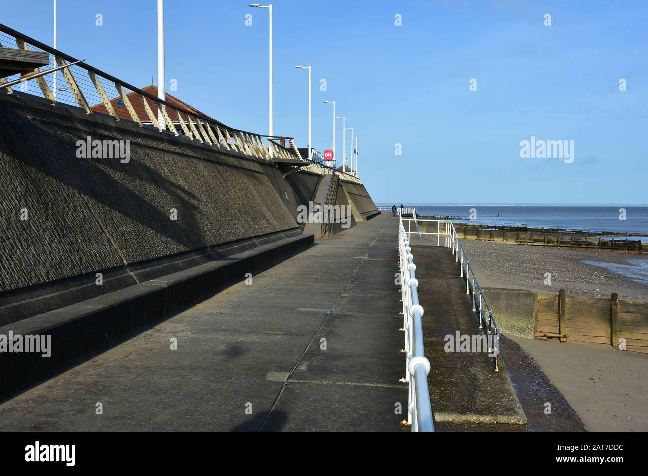Sea wall, Sea defences, Hornsea, East Coast of Yorkshire Stock Photo ...
