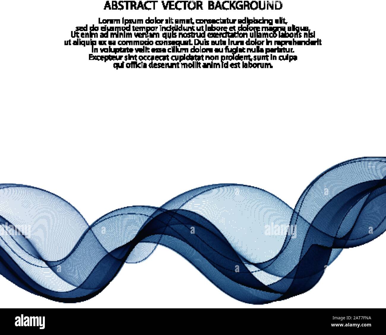 Horizontal stylish blue wave on a white background. Design element ...