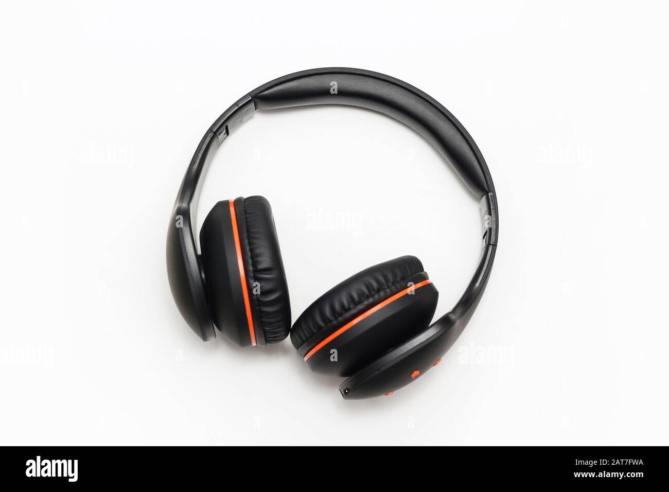 large black headphones on white background Stock Photo