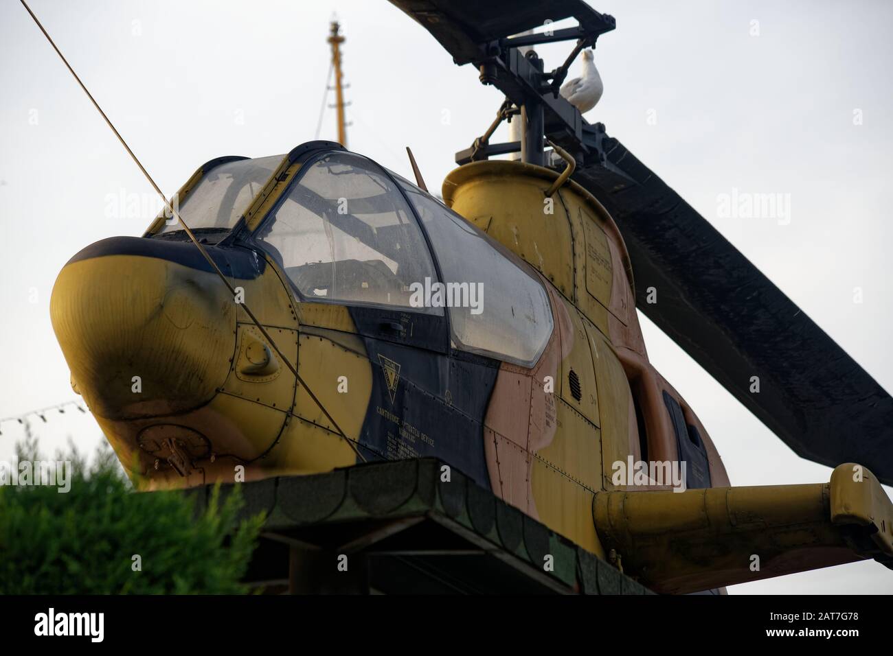 Bell AH-1 Cobra Helicopter also known as Huey Cobra a jet-powered attack helicopter, designed by Bell Helicopter and developed for the US Army. Stock Photo