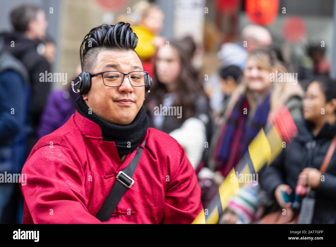 London, January 26, 2020. Members of parade in London Chinatown