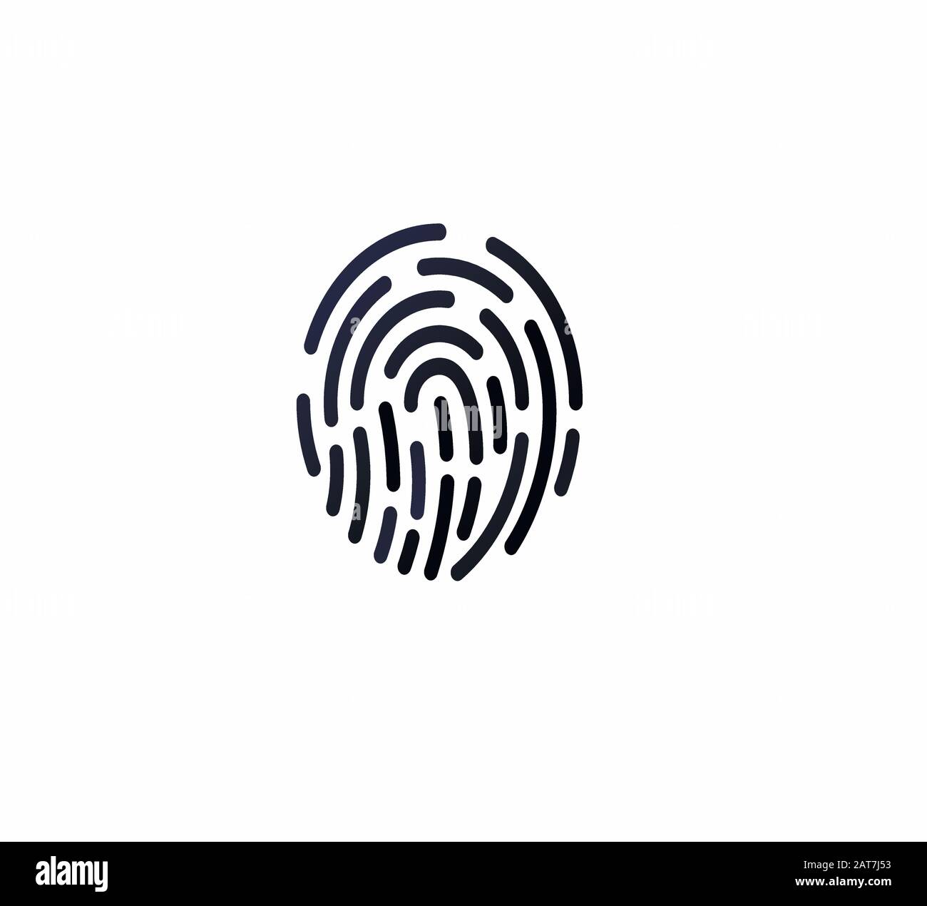 Fingerprint icon close-up isolated - security and unlock Stock Vector
