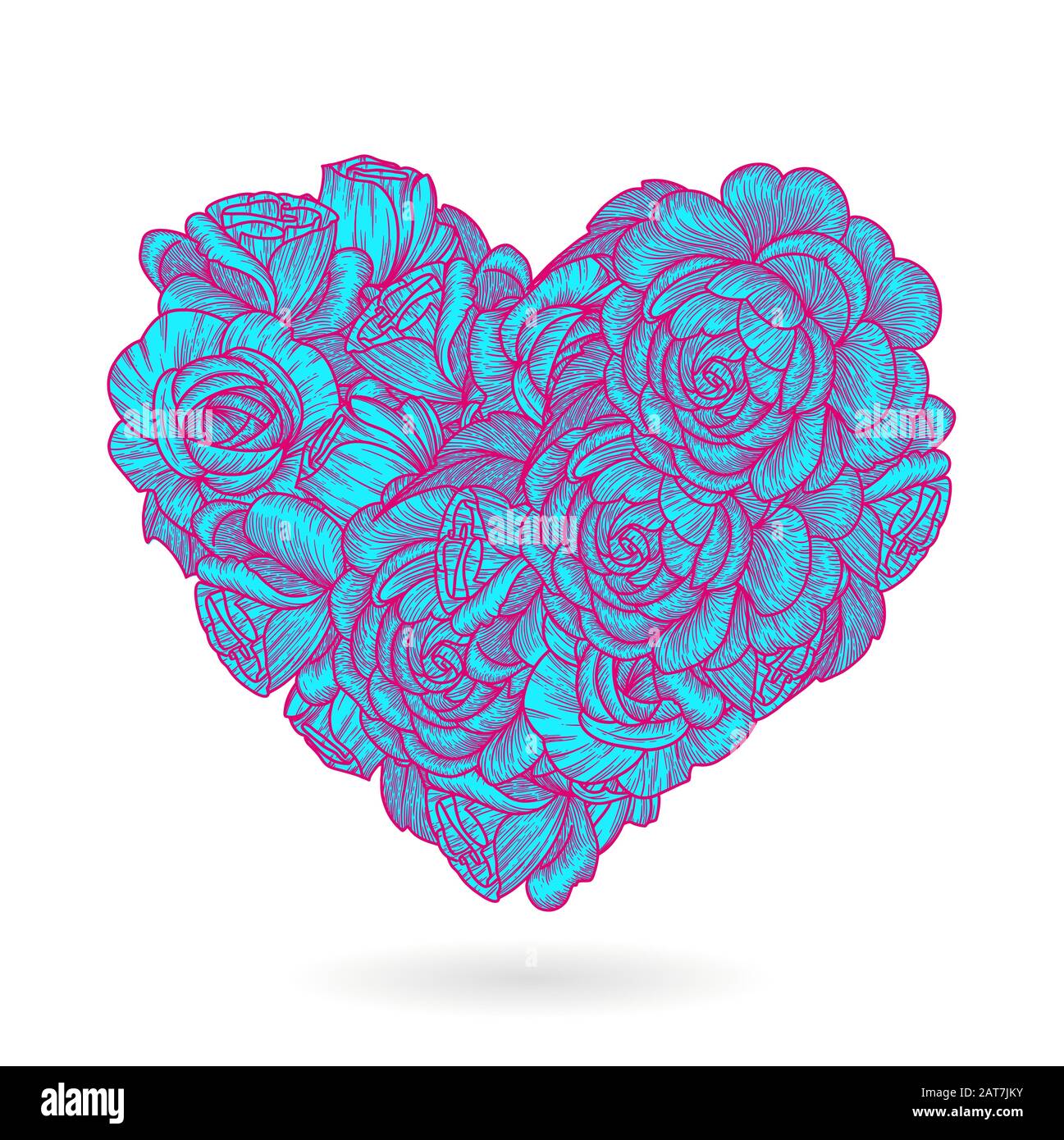 Drawings Of Hearts And Roses