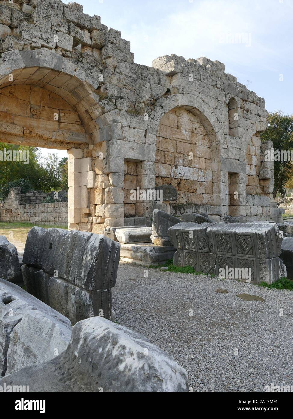 Gate and old walls at Perge Turkey Stock Photo