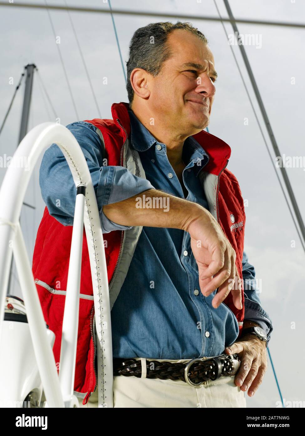 Leonardo Ferragamo, of the Italian family-owned fashion company "Salvatore  Ferragamo", pictured on his yacht, Porto di Scarlino, Grosseto province, Tu  Stock Photo - Alamy