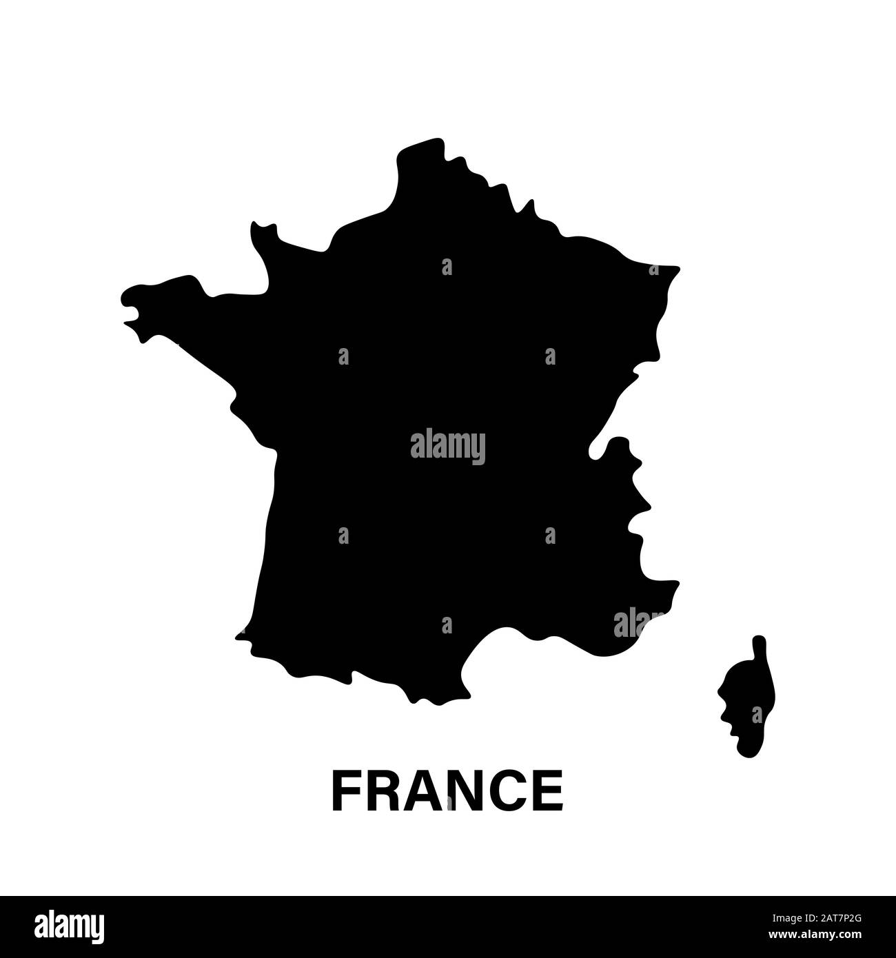 Map of France. Isolated flat vector illustration. Stock Vector