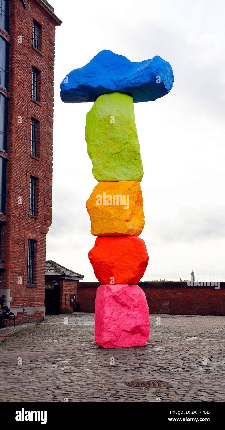 Modern Art Sculpture outside the Tate Gallery, Liverpool. Merseyside