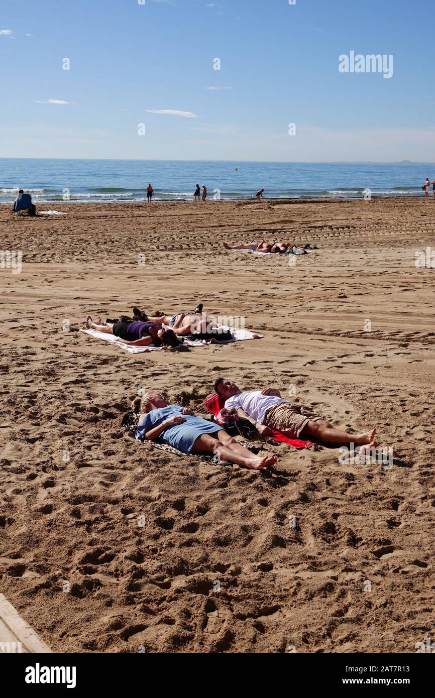 Benidorm, Alicante Province, Spain. 31st Jan, 2020. British tourists