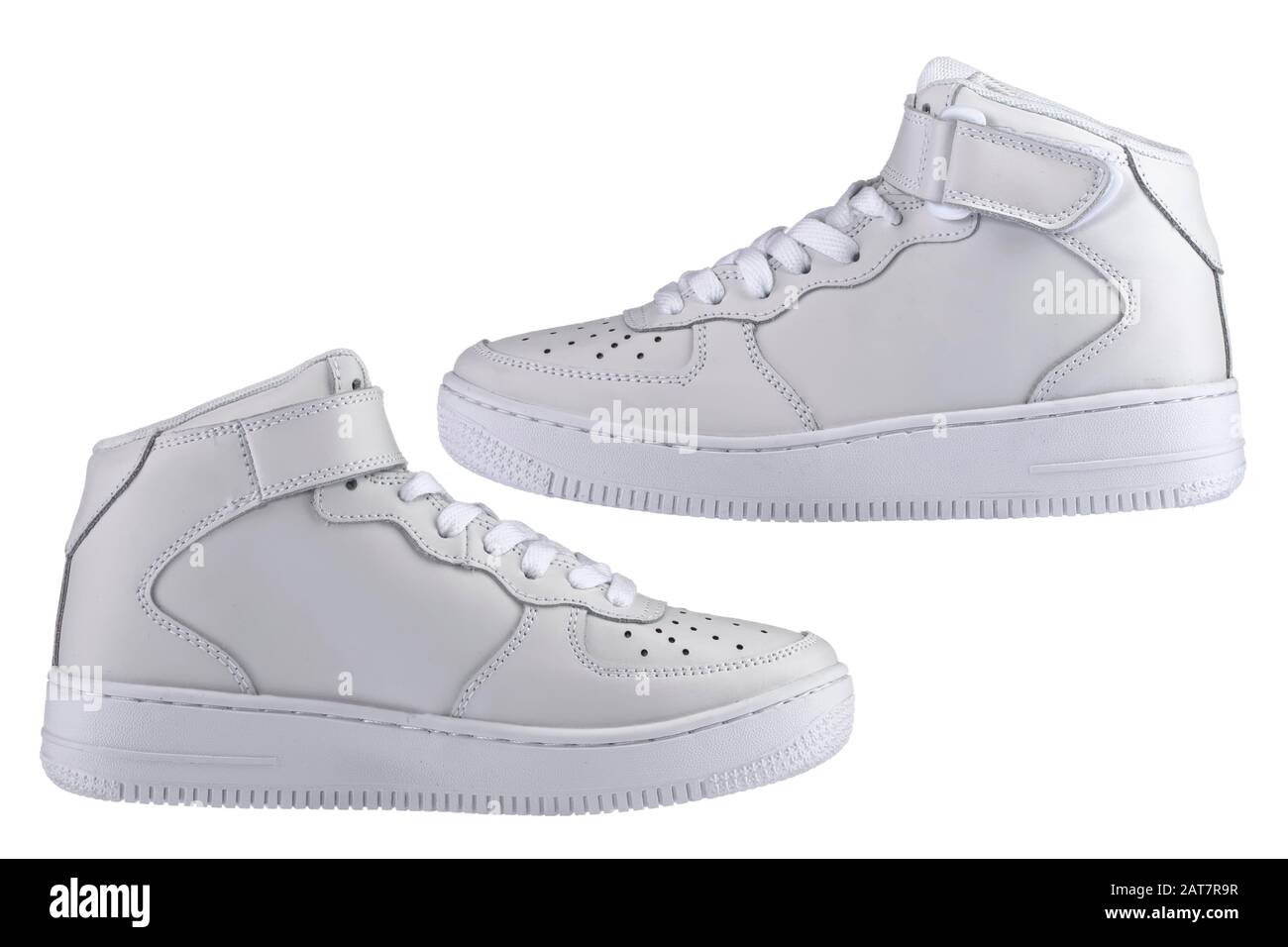 Sport shoes. White sneakers on a white background Stock Photo Alamy