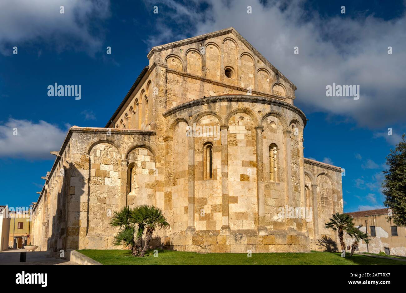 Apse at northeastern end of Basilica Romanica di San Gavino, 1080, Romanesque style church in Porto Torres, Sassari province, Sardinia, Italy Stock Photo