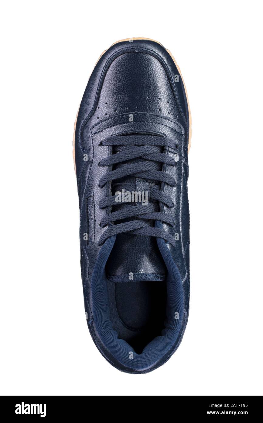 Sport shoes. Dark blue sneaker on a white background Stock Photo - Alamy