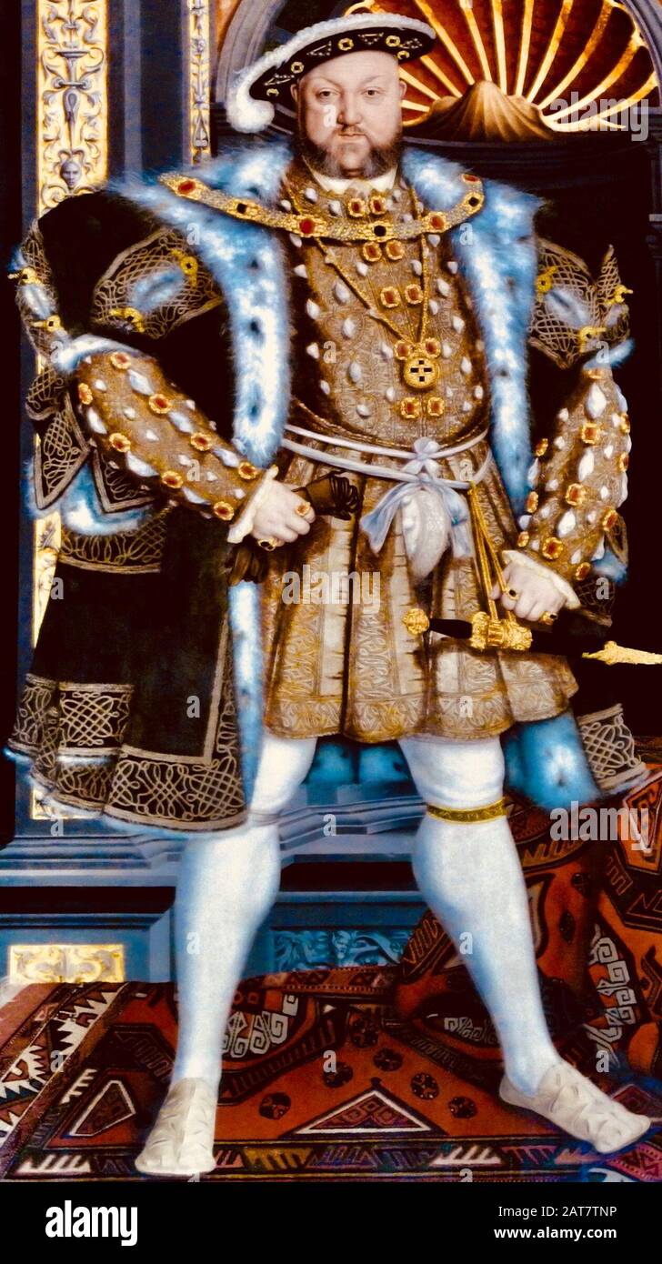 Henry VIII was King of England from 1509 until his death in 1547. He was the second Tudor monarch, succeeding his father Henry VII. Henry is best known for his six marriages Stock Photo