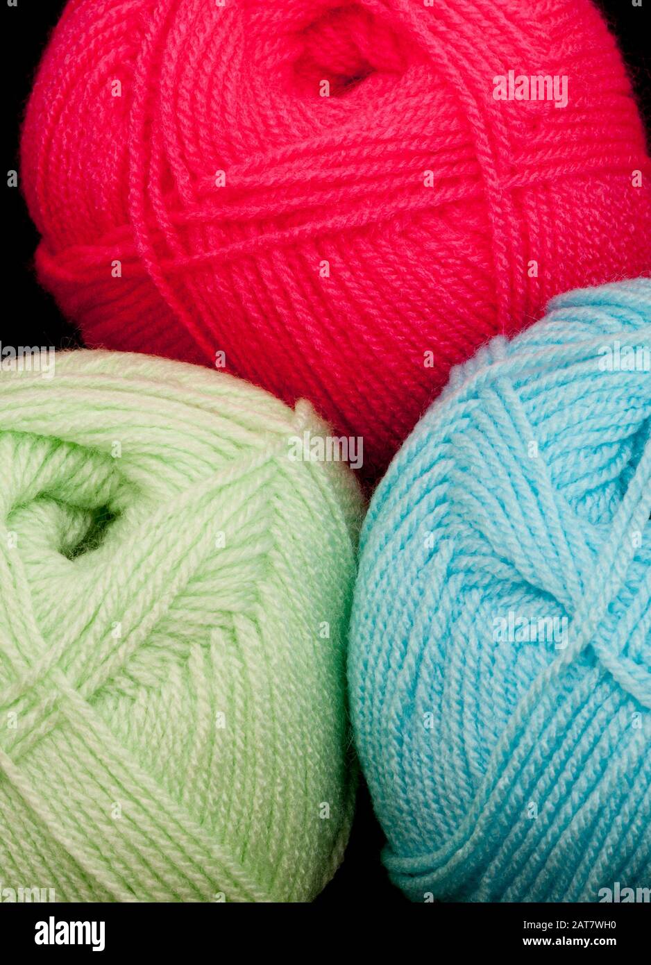 Balls of coloured wool Stock Photo