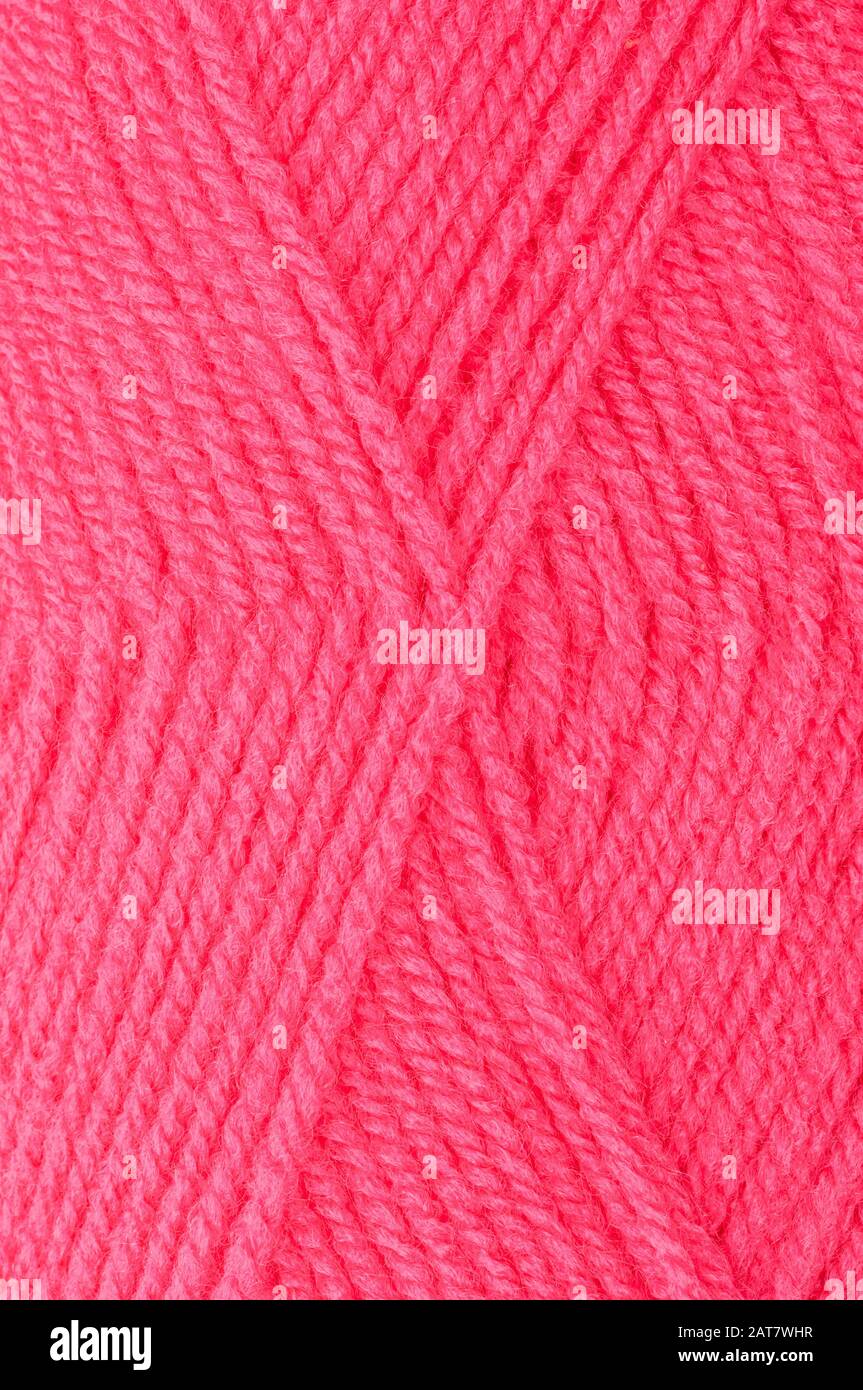 close up of pink ball of wool Stock Photo