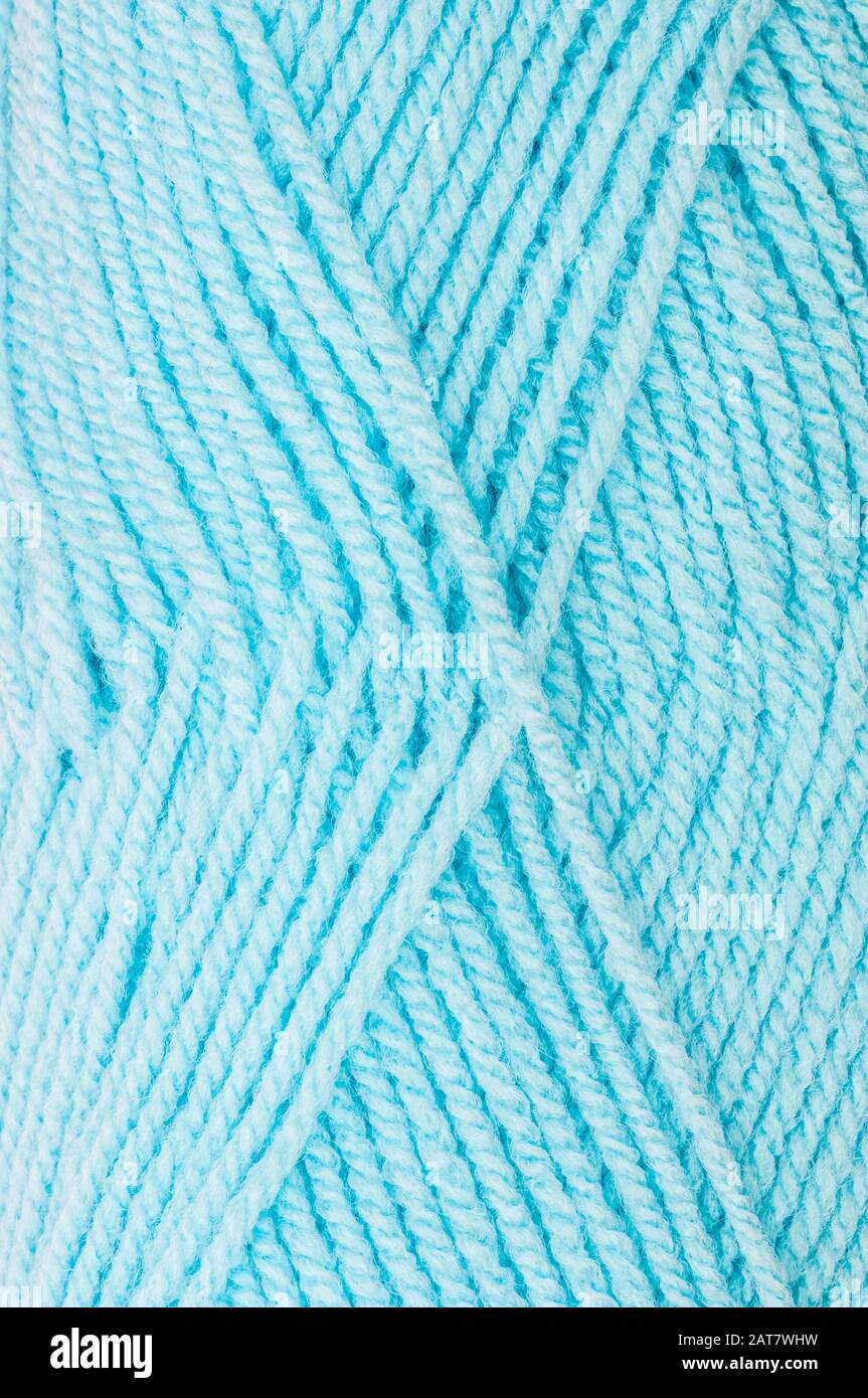 close up of blue ball of wool Stock Photo