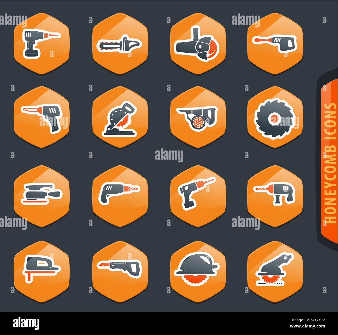 Power tools icons set Stock Vector