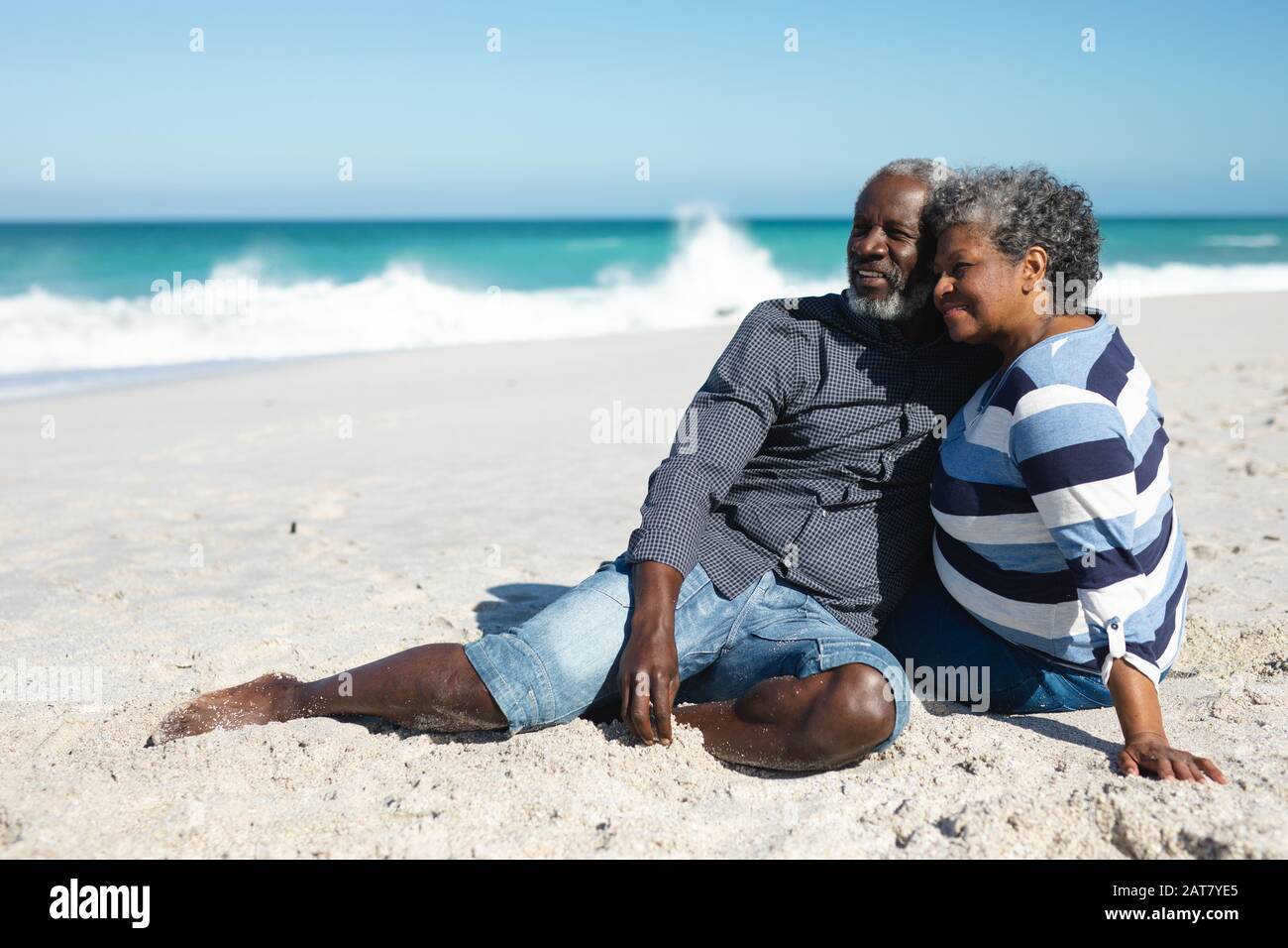 Old couple enjoying free time Stock Photo