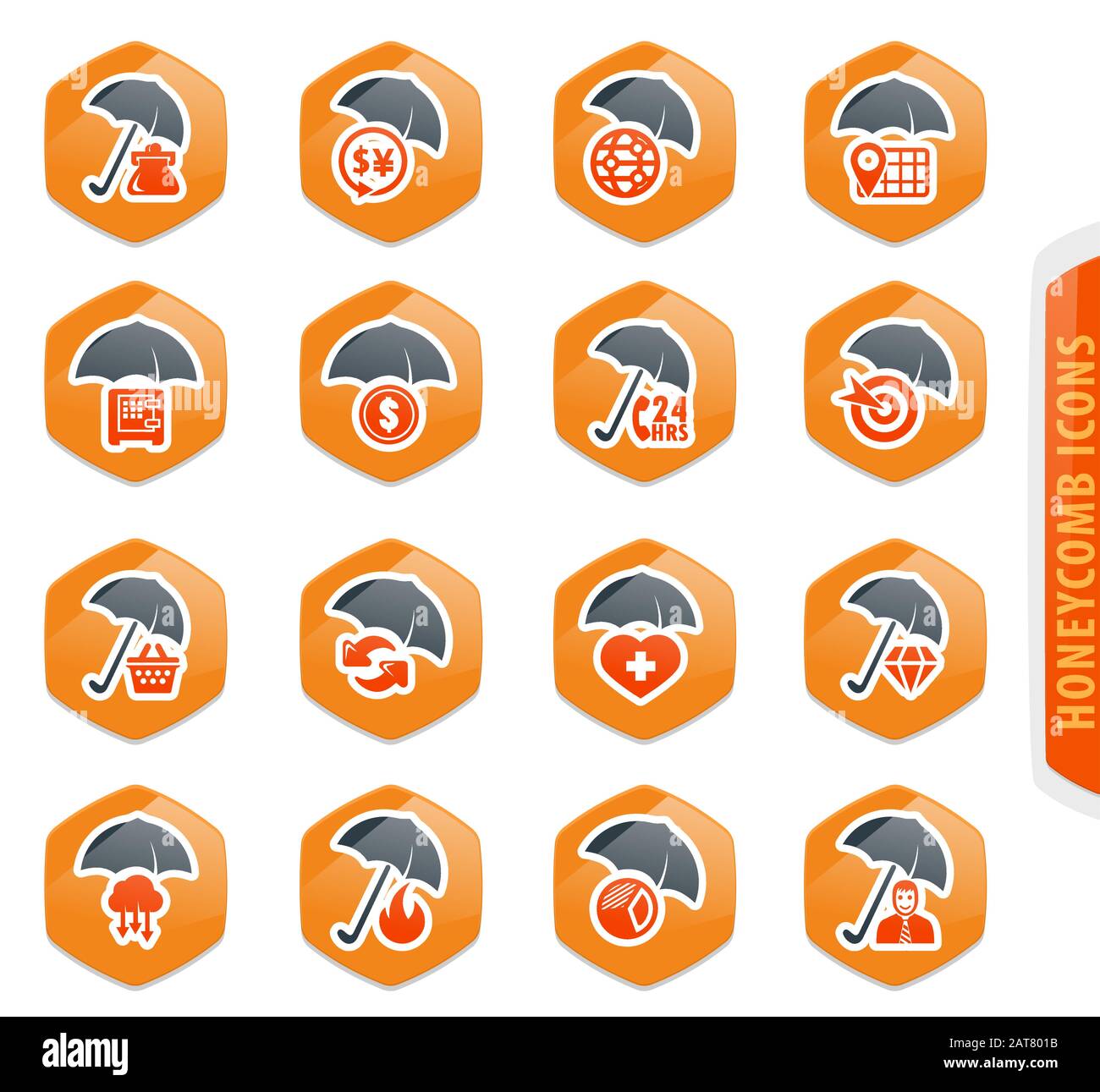 Insurance icons set Stock Vector