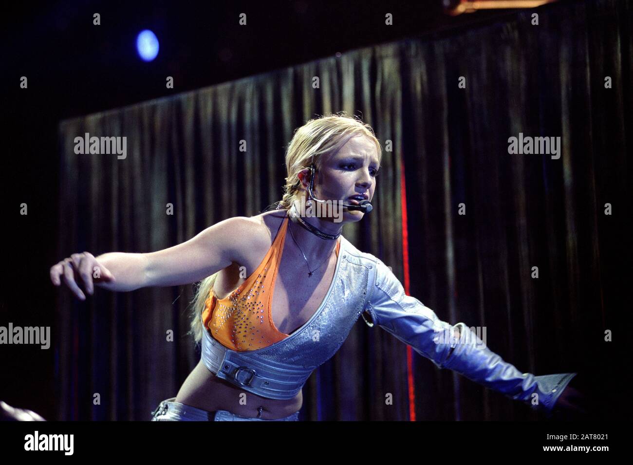 Milan Italy 24/10/2000  Live concert of  Britney Spears at the Forum Assago : Britney Spears during the concert Stock Photo