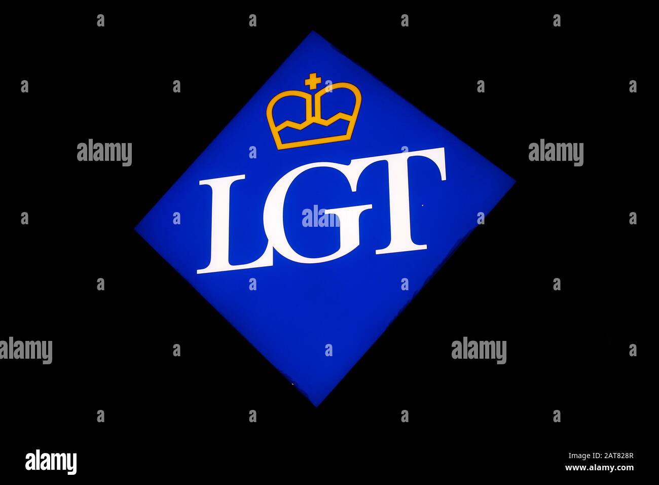 das Logo der Marke/ the logo of the brand 'LGT', Wien, Oesterreich/ Vienna, Austria (nur fuer redaktionelle Verwendung. Keine Werbung. Referenzdatenba Stock Photo