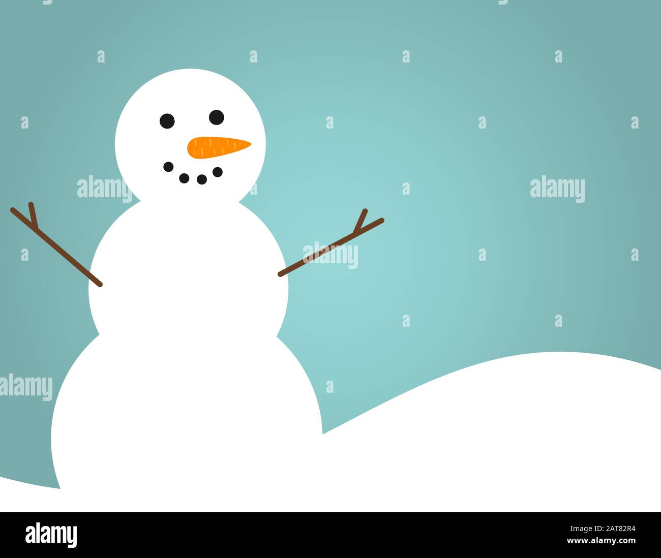 Happy snowman blue winter seasonal background. Vector illustration ...