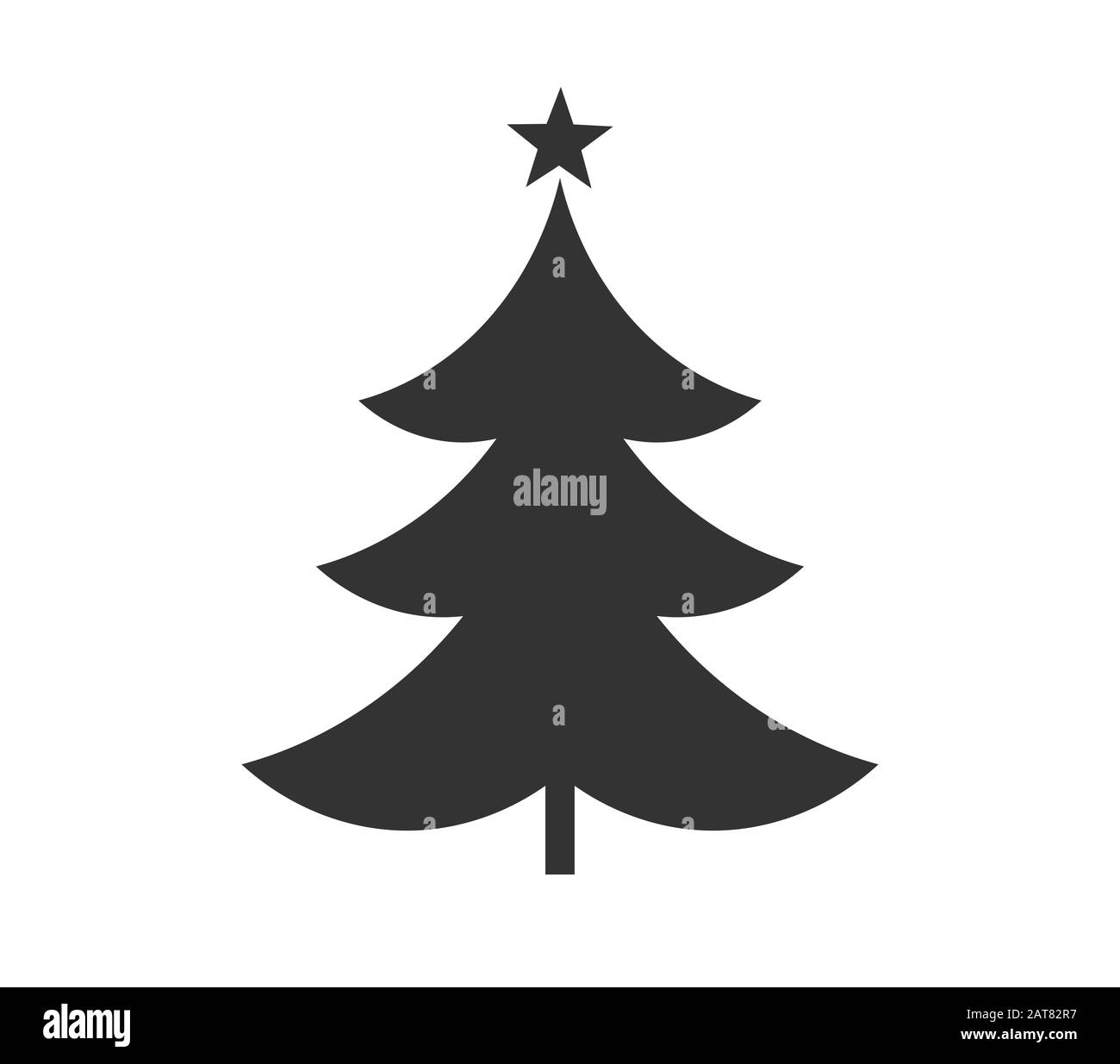 Christmas tree with star simple icon. Vector illustration Stock Vector ...