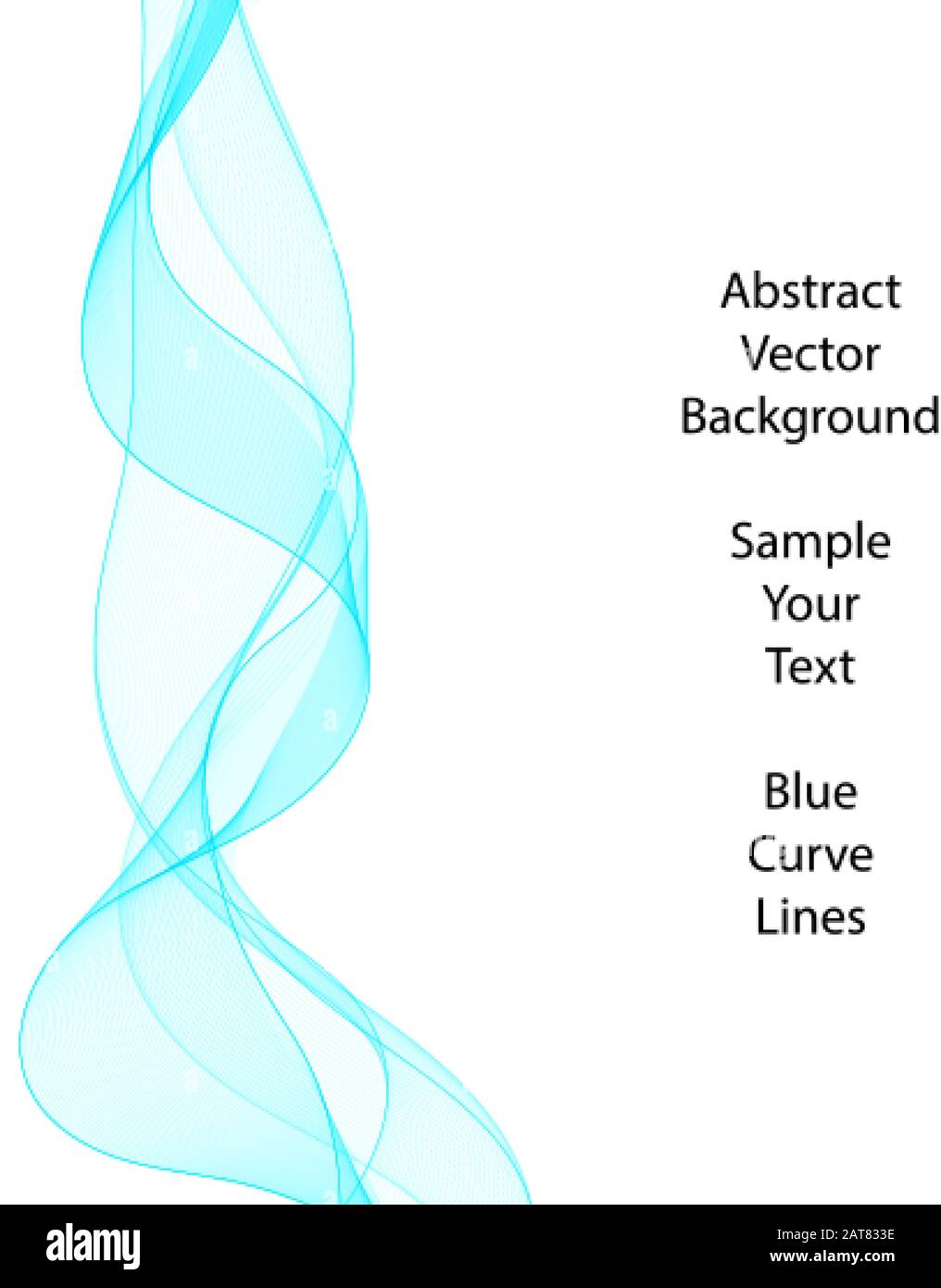 Abstract vector background, blue transparent waved lines. smoke wave. Stock Vector
