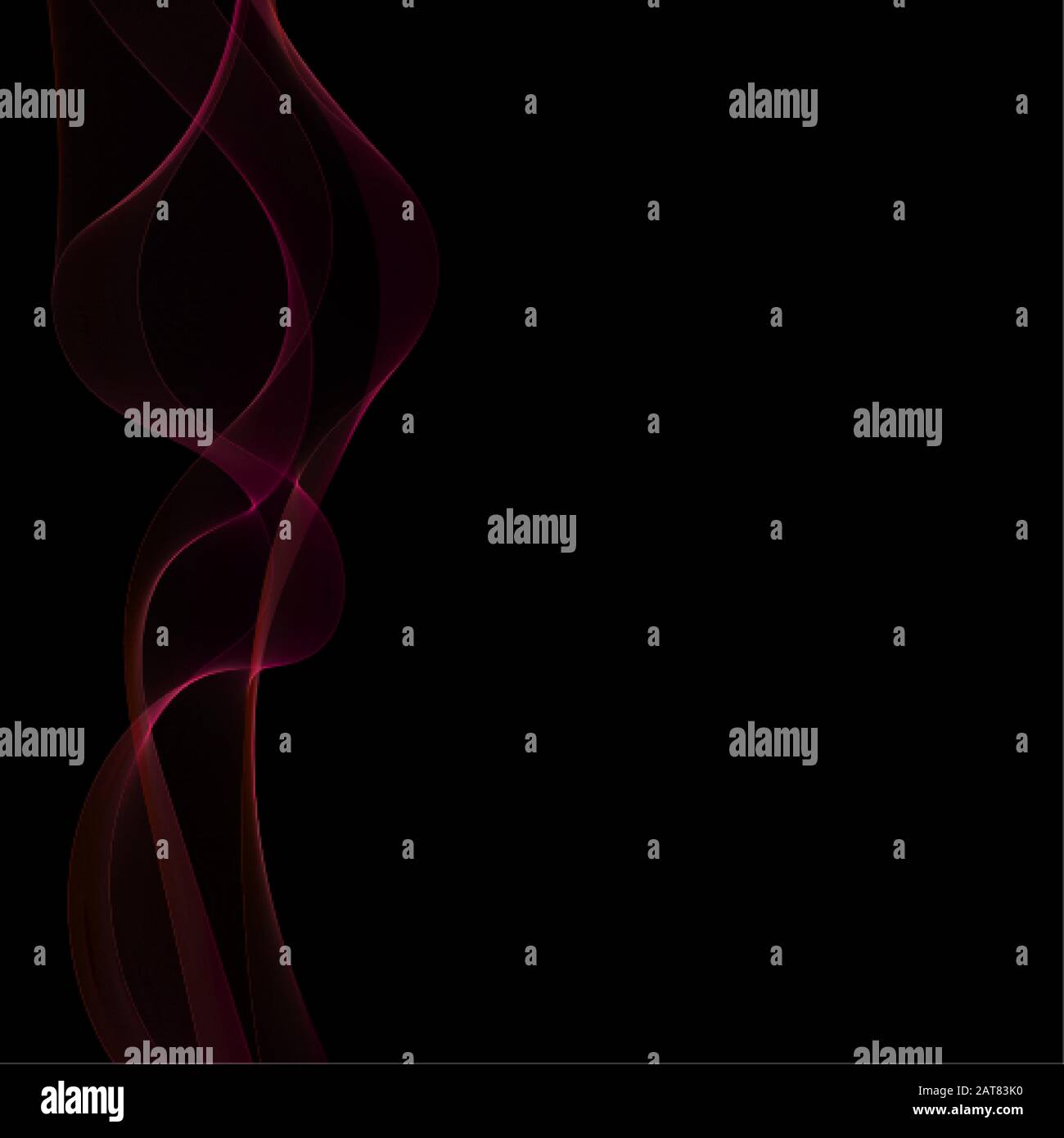 Flickering pink translucent wave on a black background. Vector graphics. abstraction Stock Vector