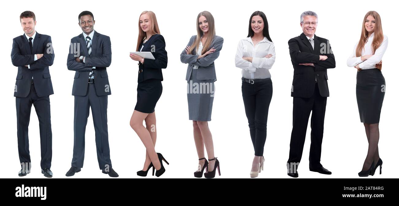 group of successful business people standing in a row Stock Photo - Alamy