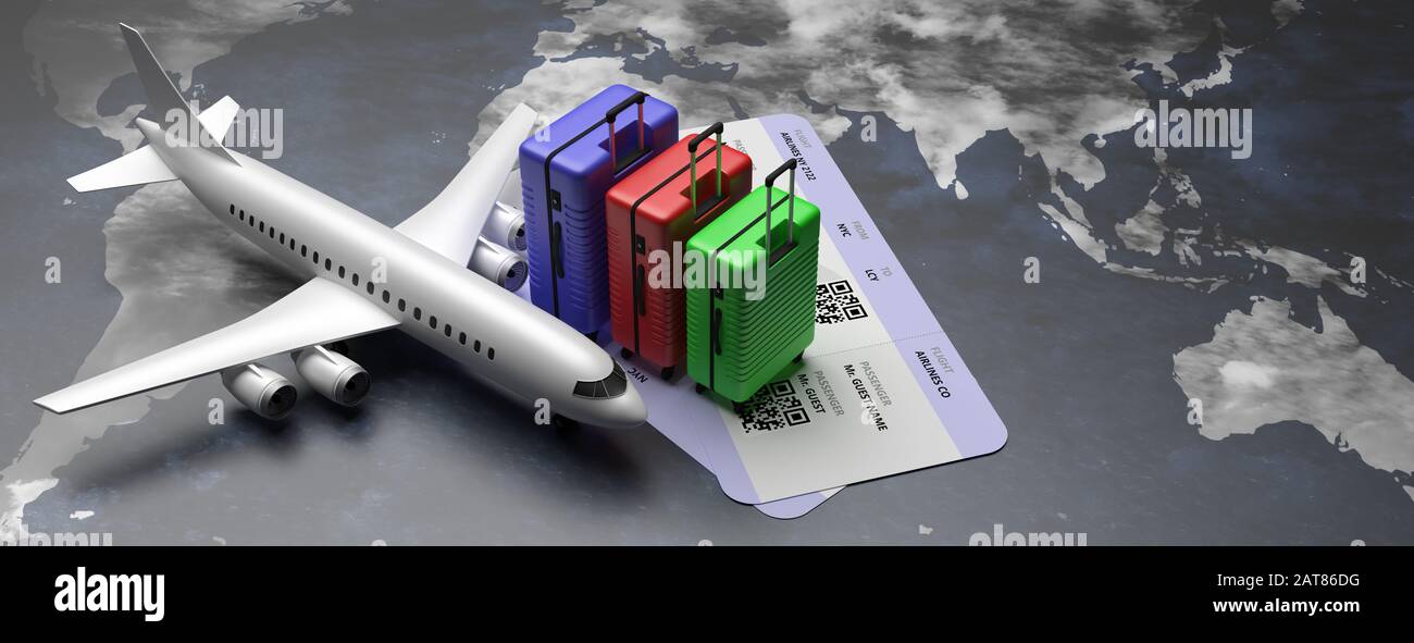 Flight international and travel documents, plane tickets for business ...