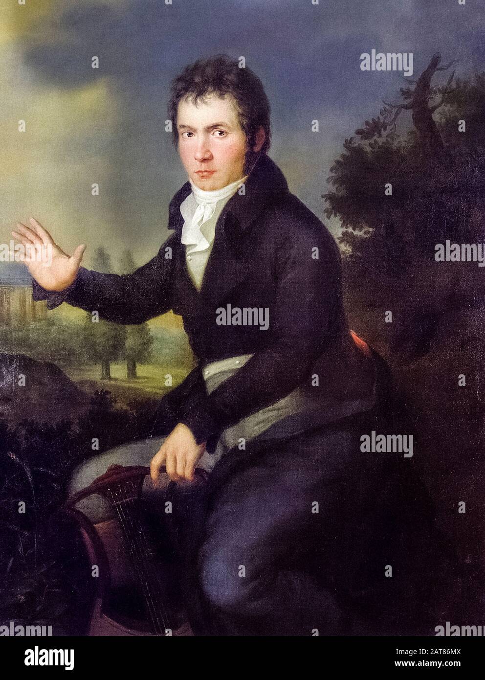 Joseph Willibrord Mähler (1768-1860), ritratto di Ludwig van Beethoven, oil on canvas ,Wien  , Wien Museum, 1804-1805 Stock Photo