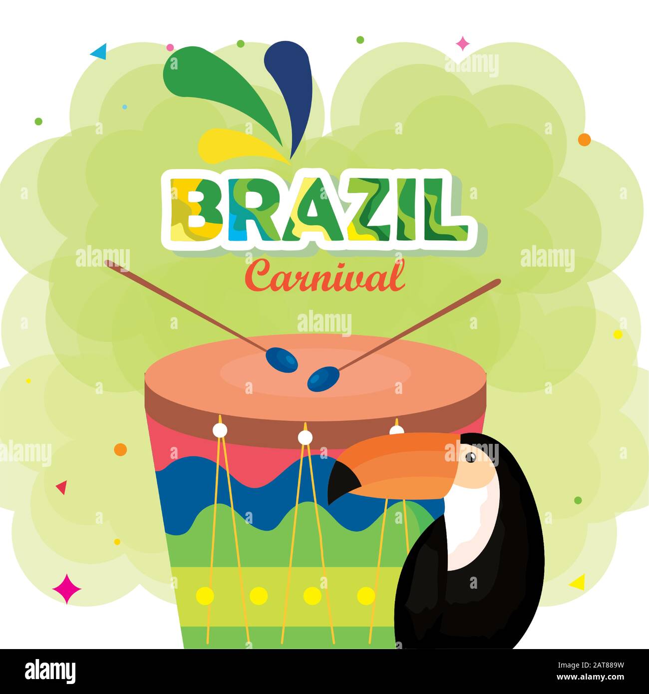 poster of carnival brazil with drum and toucan Stock Vector Image & Art ...