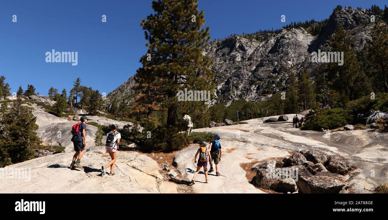 Pyramid Peak Trail Glacial valley Eldorado National Forest California Stock Photo