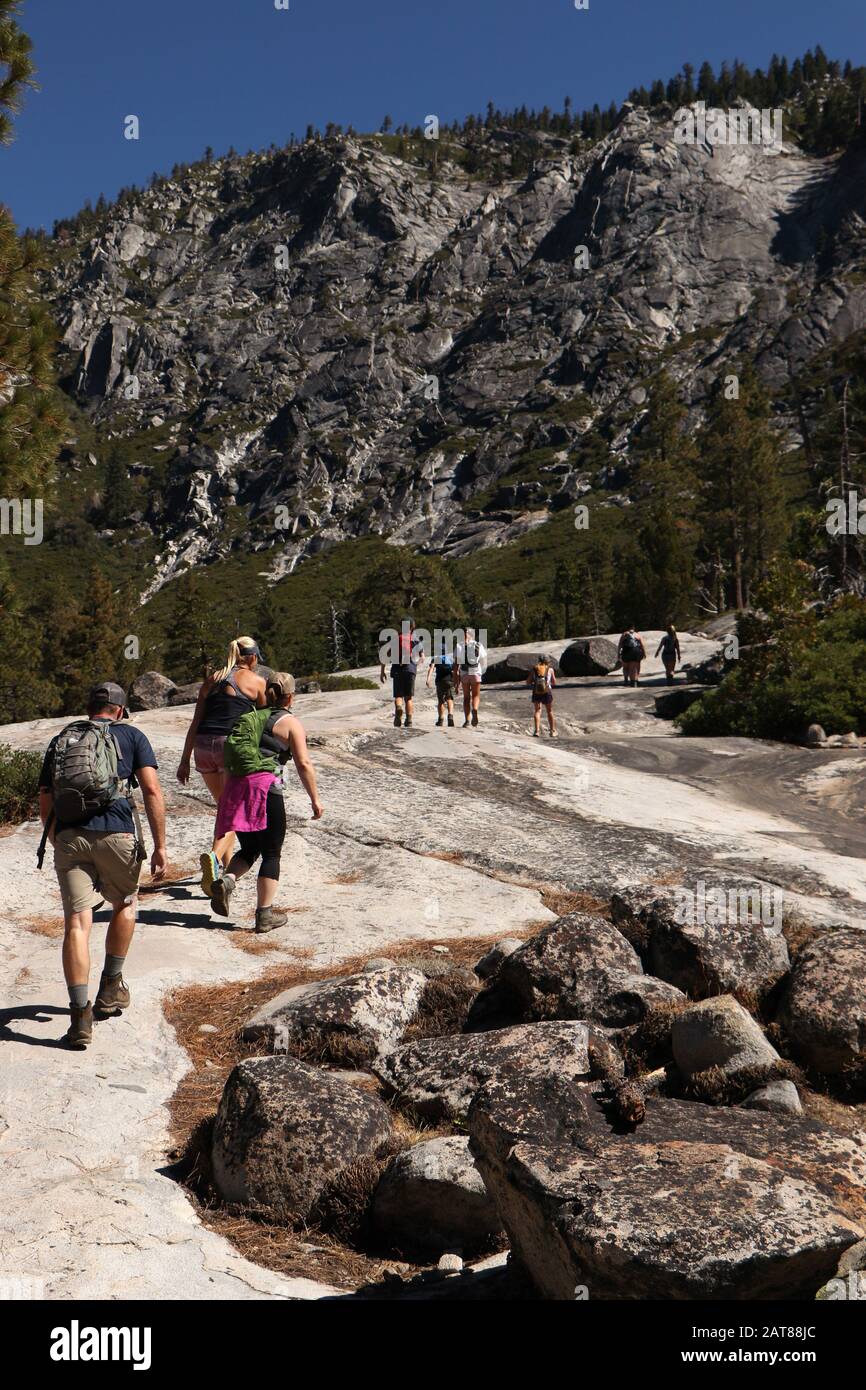 Pyramid Peak Trail Glacial valley Eldorado National Forest California Stock Photo