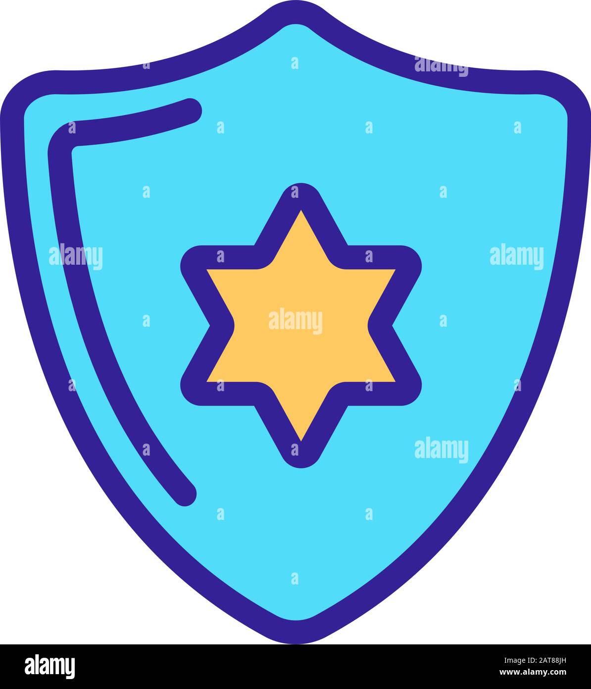 Shield justice icon vector. Isolated contour symbol illustration Stock ...