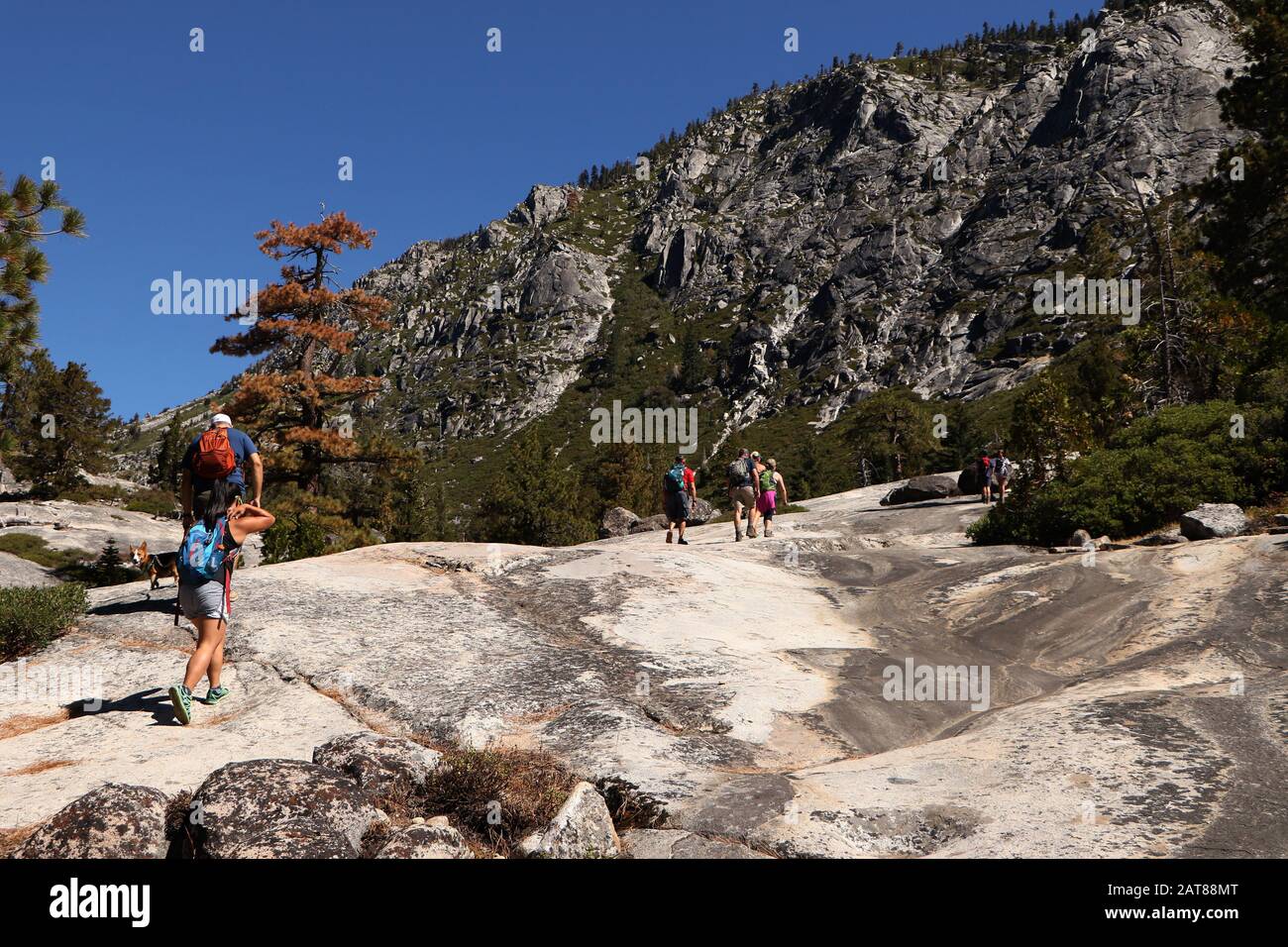 Pyramid Peak Trail Glacial valley Eldorado National Forest California Stock Photo