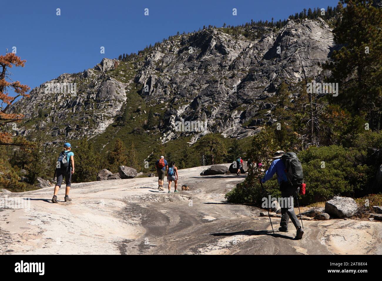 Pyramid Peak Trail Glacial valley Eldorado National Forest California Stock Photo